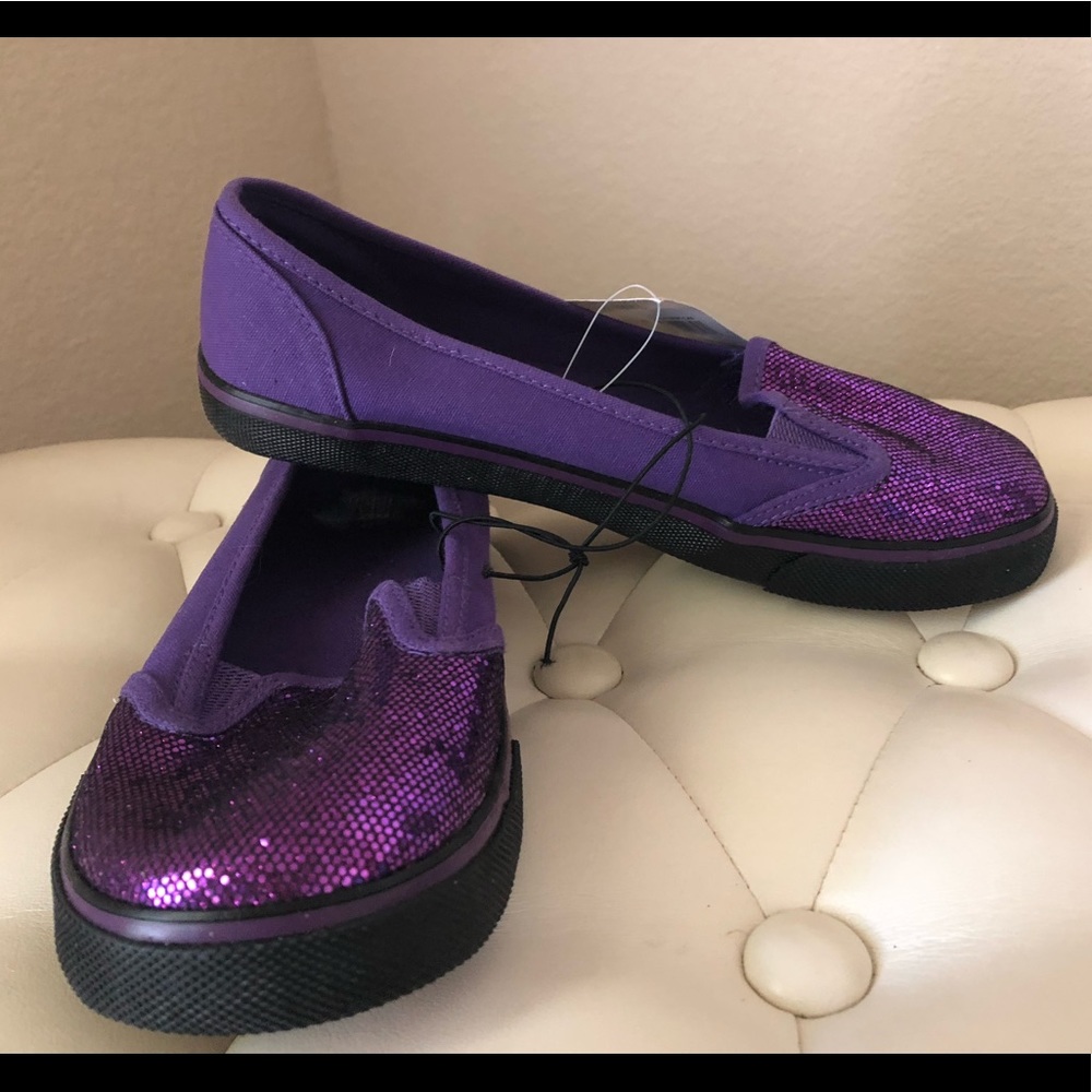 Purple Canvas Glitter girls shoes